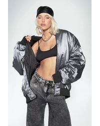Boohoo - Kourtney Kardashian Barker Oversized Reversible Bomber Jacket - Lyst