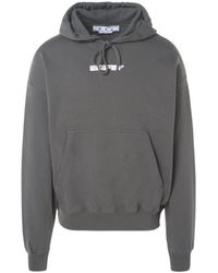 BoohooMAN - Off-white Teddy Arrow Skate Fit Steel Grey Hoodie - Lyst