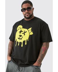 BoohooMAN - Plus Drippy Evil Teddy Graphic T-shirt In Black - Lyst