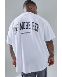 BoohooMAN - Plus Active Gym Oversized Rep T-shirt - Lyst