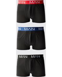 BoohooMAN - Man Active Performance 3 Pack Boxer Coloured Waistband - Lyst