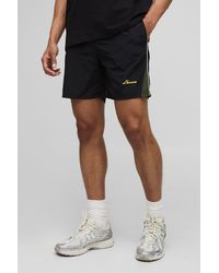 BoohooMAN - Elasticated Waist Relaxed Crinkle Nylon Panelled Shorts - Lyst