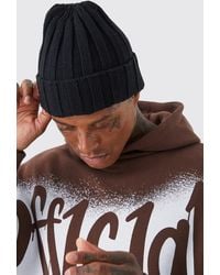BoohooMAN - Chunky Rib Beanie - Lyst