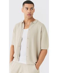 BoohooMAN - Oversized Boxy Fit Short Sleeve Knitted Shirt - Lyst