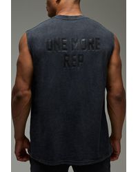 BoohooMAN - Active One More Rep Oversized Washed Tank - Lyst