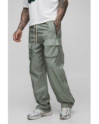 BoohooMAN - Tall Slim-Fit Cargo-Schlaghose mit elastischem Bund - Lyst