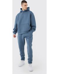 BoohooMAN - Tall Oversized Boxy Bonded Scuba Hooded Tracksuit - Lyst