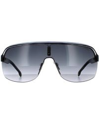 BoohooMAN - Carrera Shield Black Crystal White Blue Dark Grey Gradient Sunglasses - Lyst