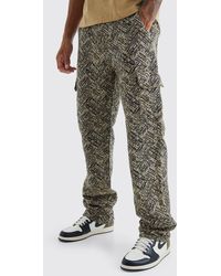 BoohooMAN - Tall Relaxed Fit Tapestry Trouser - Lyst