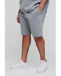 Boohoo - Pantalón Corto Plus Holgado De Scuba Jaspeado - Lyst