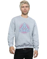 BoohooMAN - Harry Potter Neon Deathly Hallows Sweatshirt - Lyst