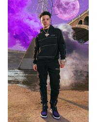 boohooman reflective joggers