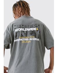 Boohoo - Tall Overdye Wash Worldwide Back Printed T-shirt - Lyst