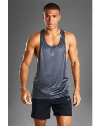 BoohooMAN - Man Active Gym Poly Gym Racer vesttop - Lyst