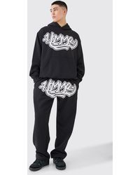BoohooMAN - Homme Graffiti Oversized Hooded Tracksuit - Lyst