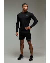 BoohooMAN - Man Active Crew Neck 1/4 Zip Short Tracksuit - Lyst