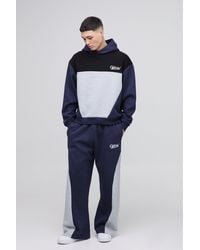 Boohoo - Chándal Oversize Recto Official Con Capucha Y Colores En Bloque - Lyst