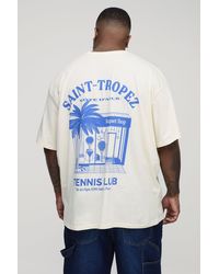 Boohoo - Camiseta Plus Oversize Con Estampado De Saint Tropez - Lyst