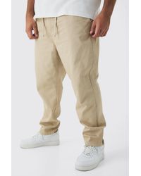 BoohooMAN - Plus Drawcord Tapered Fit Chino - Lyst