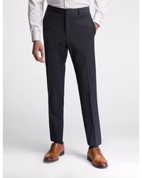 BoohooMAN - Ted Baker Premium Navy Panama Slim Suit Trousers - Lyst