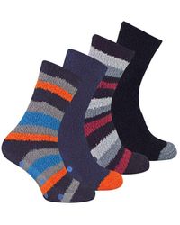 BoohooMAN - Sock Snob 4 Pack Cosy Soft Fluffy Slipper Bed Socks With Grips - Lyst