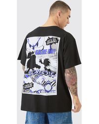 BoohooMAN - Oversized Sonic The Hedgehog Anime License T-shirt - Lyst