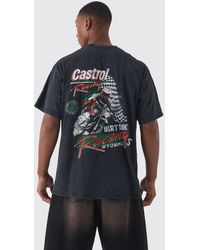 BoohooMAN - Oversized Castrol Racing Wash License T-shirt - Lyst
