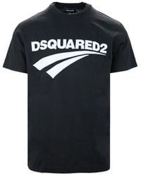 BoohooMAN - Dsquared2 Dsquared2 Cigarette Fit Brand Logo Black T-shirt - Lyst