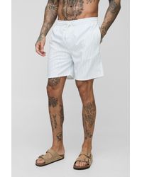 BoohooMAN - Tall Mid Length Stripe Swim Trunks - Lyst