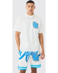 BoohooMAN - Oversized Ofcl Basketball T-shirt And Short Set - Lyst
