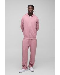 BoohooMAN - Lightweight Basic Regular Fit Zip Through Hoodie And Straight Leg Jogger Set - Lyst