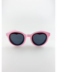 BoohooMAN - Svnx Plastic Round Frame Sunglasses With Heart Lenses - Lyst