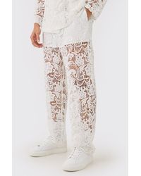 BoohooMAN - Relaxed Fit Lace Suit Pants - Lyst
