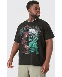Boohoo - Plus Core Gothic Splice Print T-Shirt In Black - Lyst