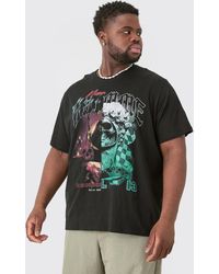 BoohooMAN - Plus Gothic Splice Print T-shirt In Black - Lyst