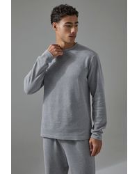 BoohooMAN - Sport Waffle Regular Fit Long Sleeve T-Shirt - Lyst