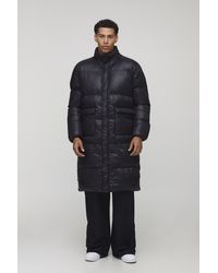 BoohooMAN - Regular Fit High Shine Longline Puffer Jacket - Lyst