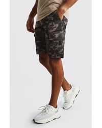 BoohooMAN Camo Cargo Shorts - Black