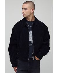 Boohoo - Oversized Boxy Faux Suede Peached Harrington Jacket - Lyst