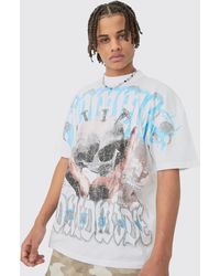 BoohooMAN - Oversized Skull Over Seams Graphic T-shirt - Lyst