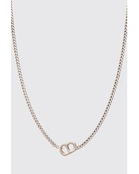 Boohoo - Chain Detail Pendant Necklace In Silver - Lyst