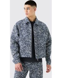 BoohooMAN - Boxy Fit Fabric Interest Tapestry Jacket - Lyst