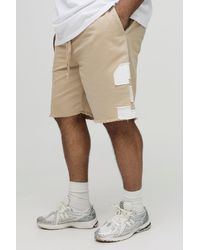 BoohooMAN - Plus Relaxed Fit 13 Applique Extended Drawcord Shorts - Lyst