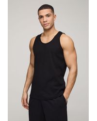 BoohooMAN - Regular Fit Basic Ribbed Vest - Lyst