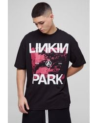 BoohooMAN - Oversize T-Shirt mit lizenziertem Blockabsatz Band Print - Lyst
