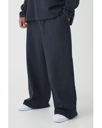 BoohooMAN - Plus Interlock Smart Wide Leg Pants - Lyst