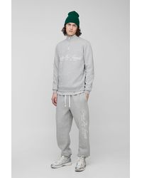 BoohooMAN - Tall Regular Fit Embroidered 1/4 Zip Tracksuit - Lyst