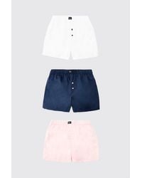 BoohooMAN - 3 Pack Ofcl Woven Boxer Shorts - Lyst
