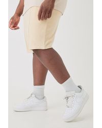BoohooMAN - Plus Elasticated Waist Pintuck Velour Shorts - Lyst