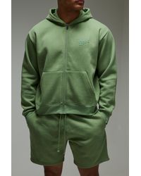 BoohooMAN - Training Dept Oversized Boxy Zip Through & Short Tracksuit - Lyst